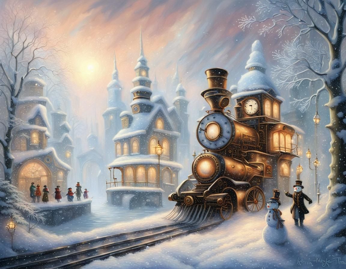 Steampunk Winter Wonderland: A Hyperdetailed Fantasy