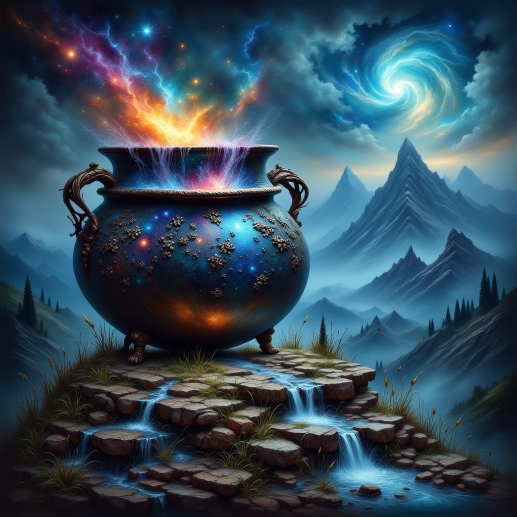 Cosmic Witch's Cauldron on Mountain Peak