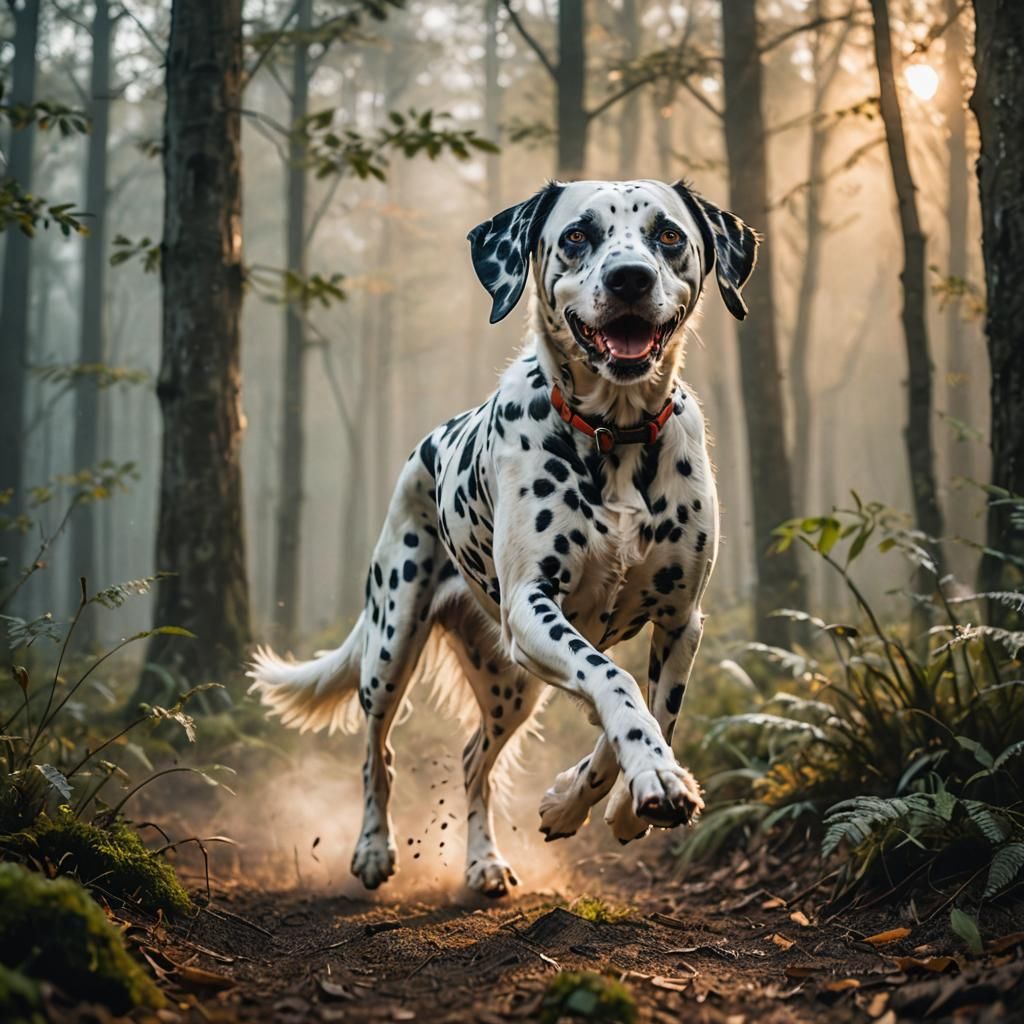 Dalmatian Dog Running: Long Exposure Photograph