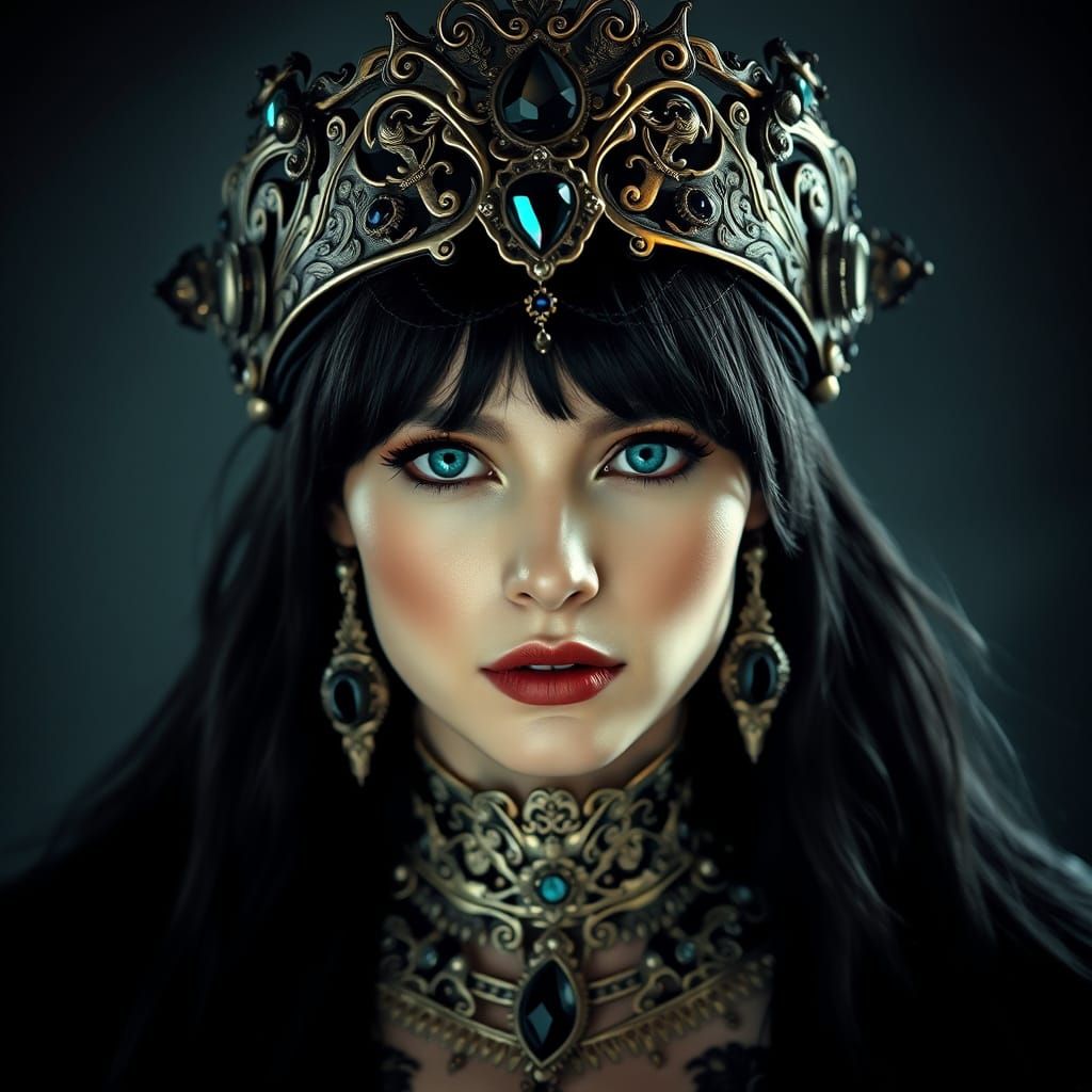 Luxurious Steampunk Portrait of a Regal Woman