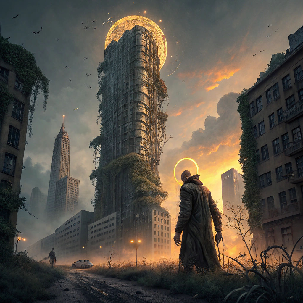 Dystopian Cityscape: Corruption in a Gritty Aesthetic