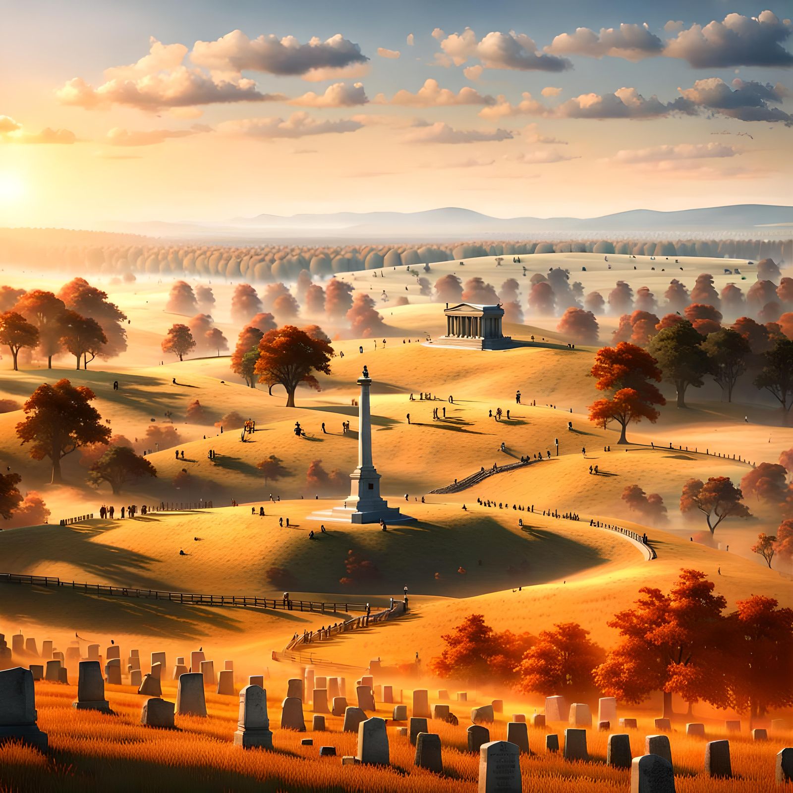 Gettysburg Monument: Hyperrealistic 3D Game Cinematic Render