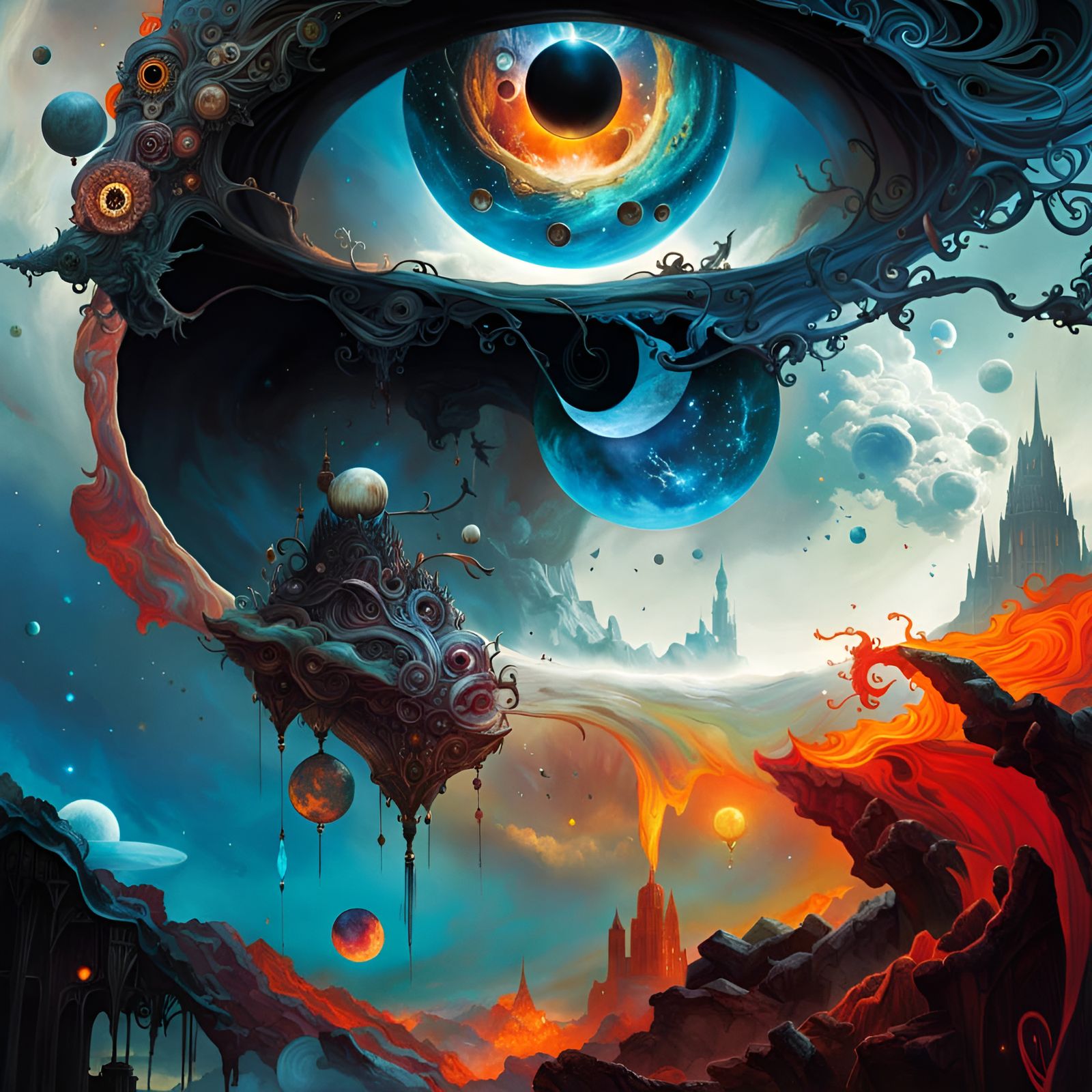 Cosmic Eye Obscured by Clouds: A Digital Masterpiece