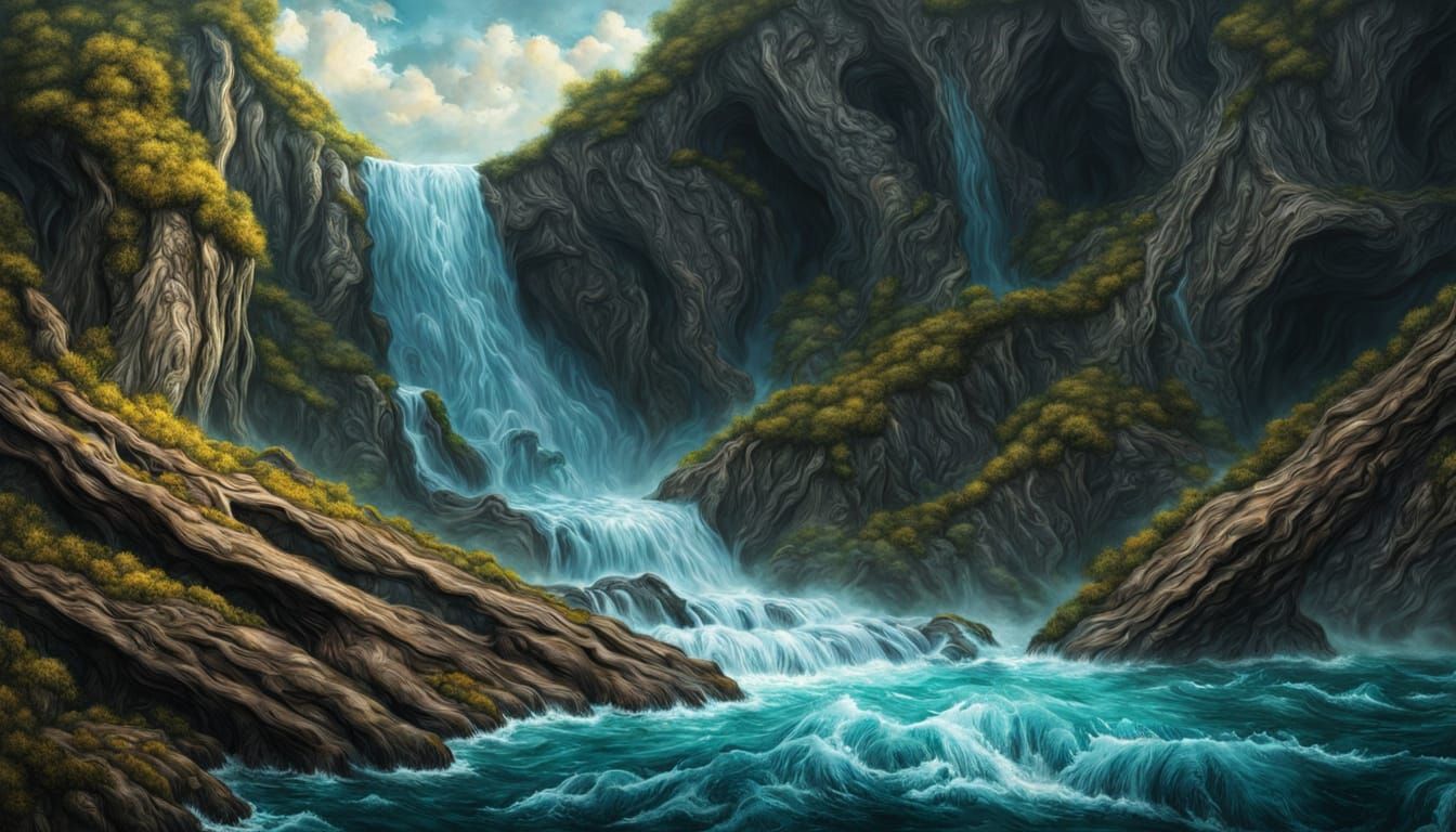 Leviathan Falls: Hyperrealistic Fantasy Art