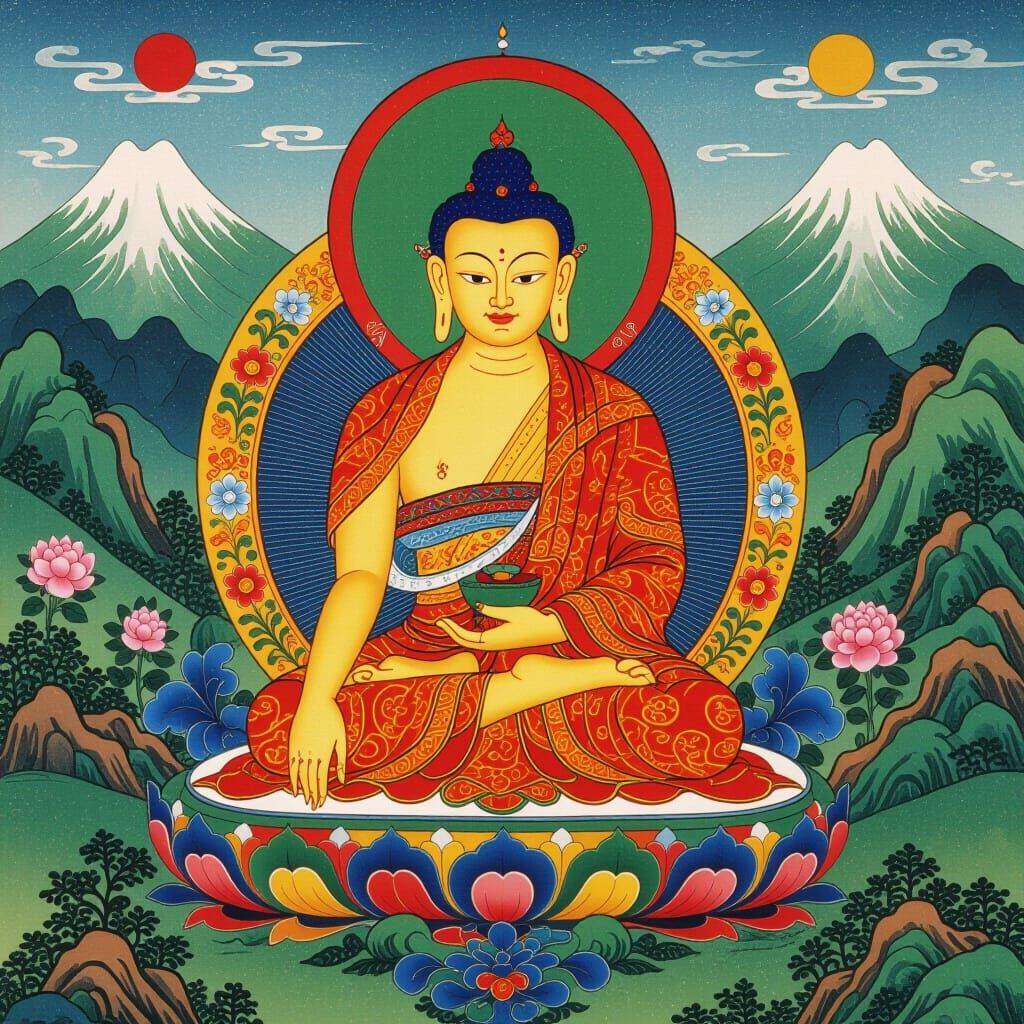 Tibetan Thangka of the Buddha