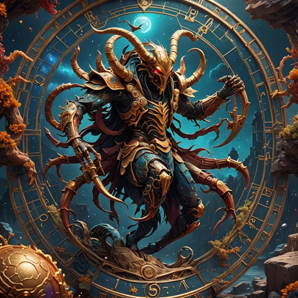 Zodiac Scorpio in Detailed Matte Painting