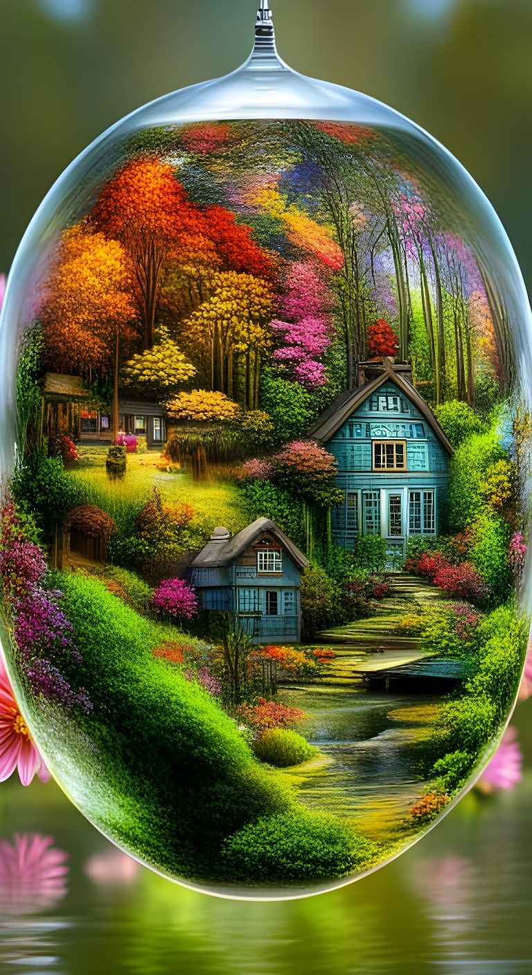 Fantasy Home in Globe: Fractal Art