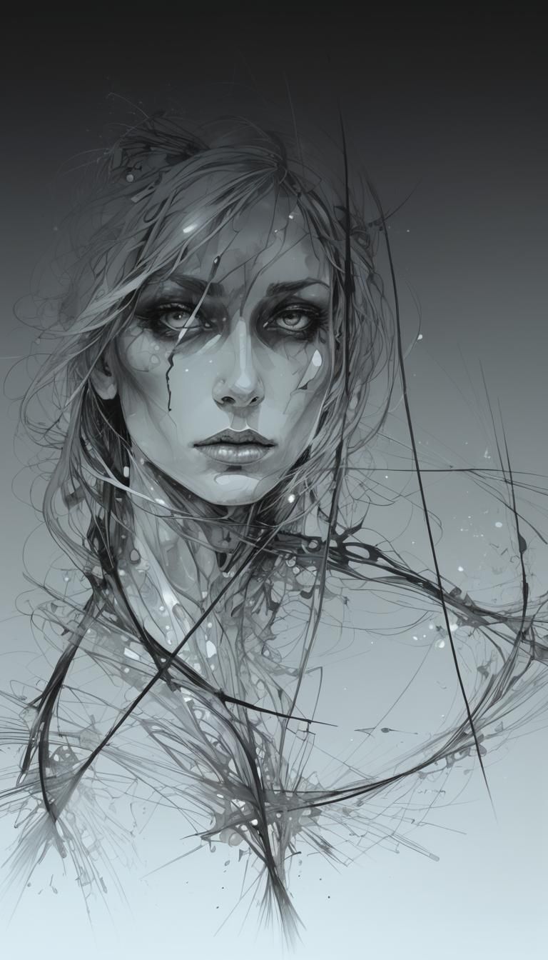 Dark Fantasy Abstract Art with Luminous Details