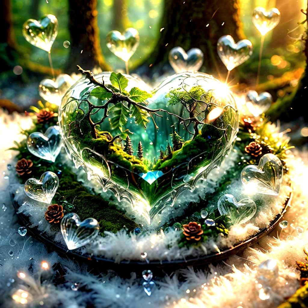 Ethereal Crystal Heart in Hyperdetailed Fantasy Scene