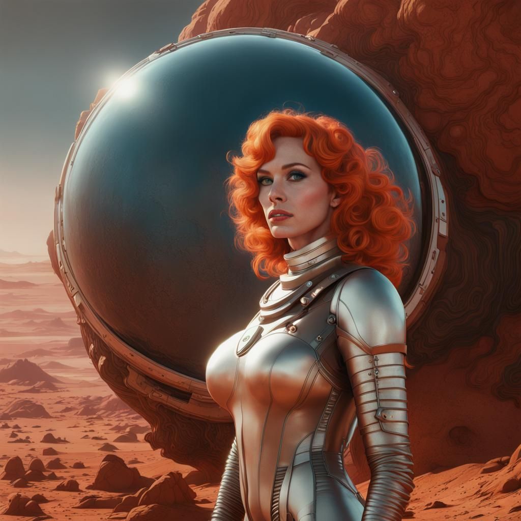 Barbarella on Mars, Moebius-Inspired Art