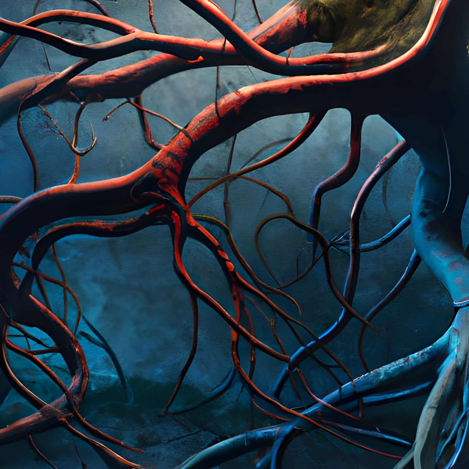 Mycelium Roots and Veins in Detailed Fantasy Art