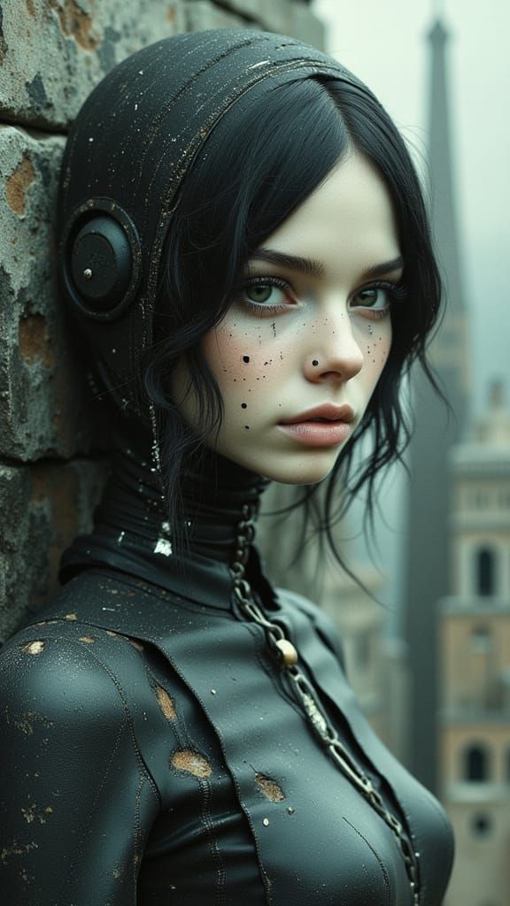 Cybernetic Goddess in Futuristic Dystopia