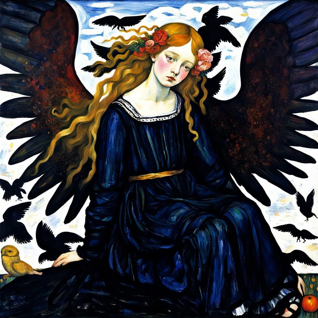 Fallen Angel in Anime Style, Inspired by Masters