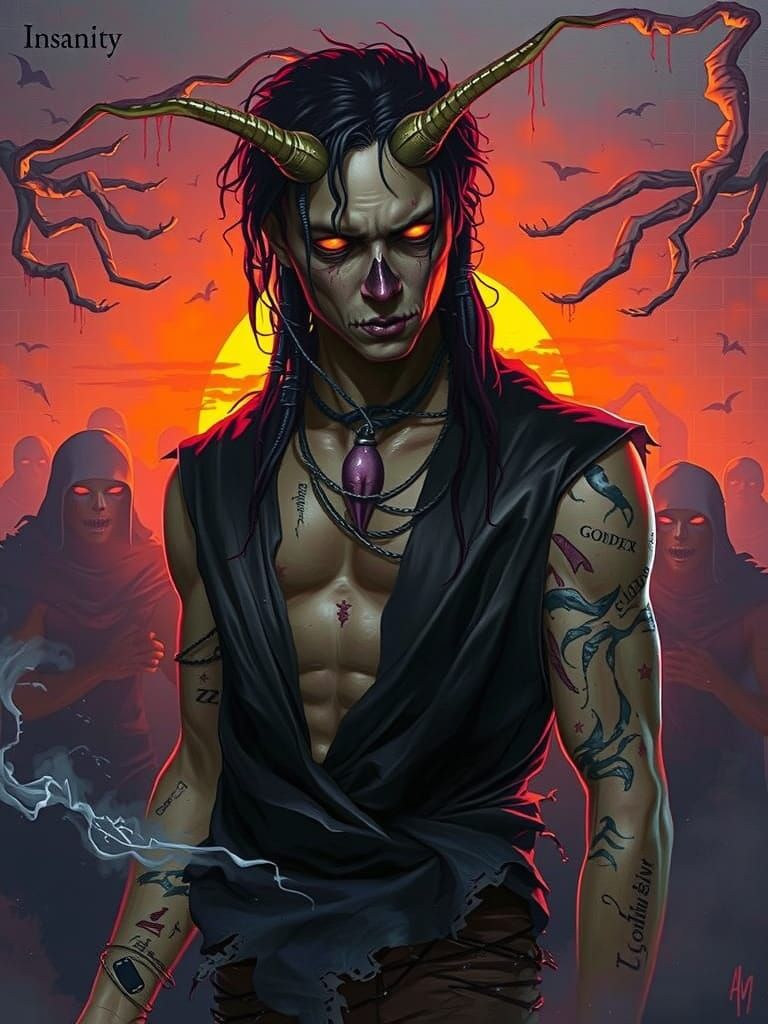 Dark Figure Embodies Insanity in Surrealist Style