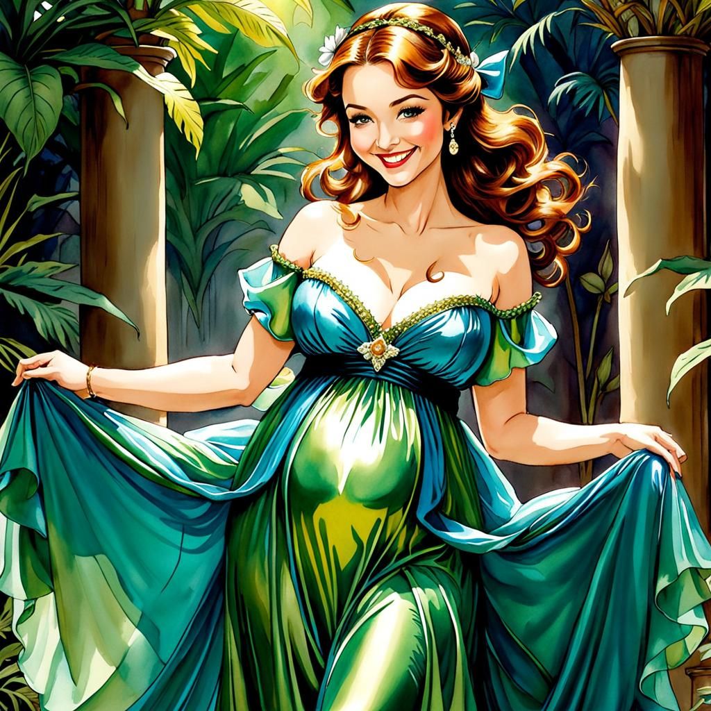 Cute pregnant Disney princess