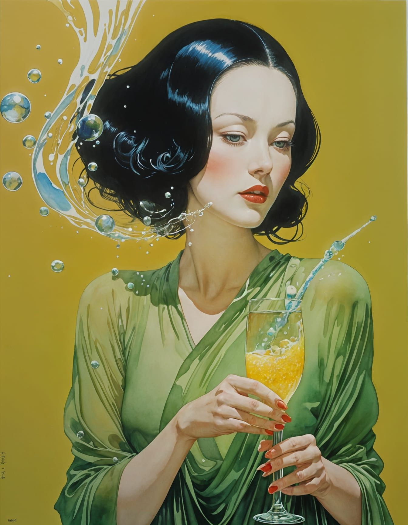 Watercolor Painting: Relief in Transparent Wash Style