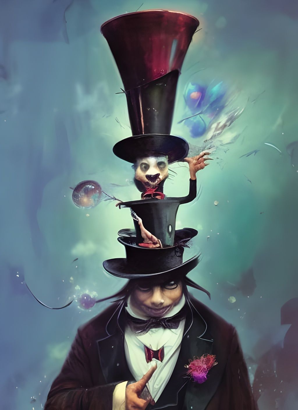 Whimsical Magician Crayon Caricature