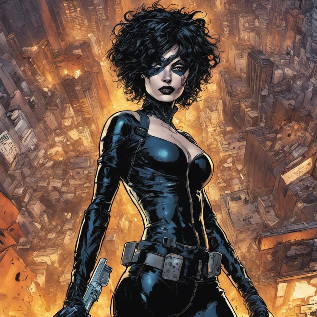 Domino Marvel Character in Detailed Digital Painting