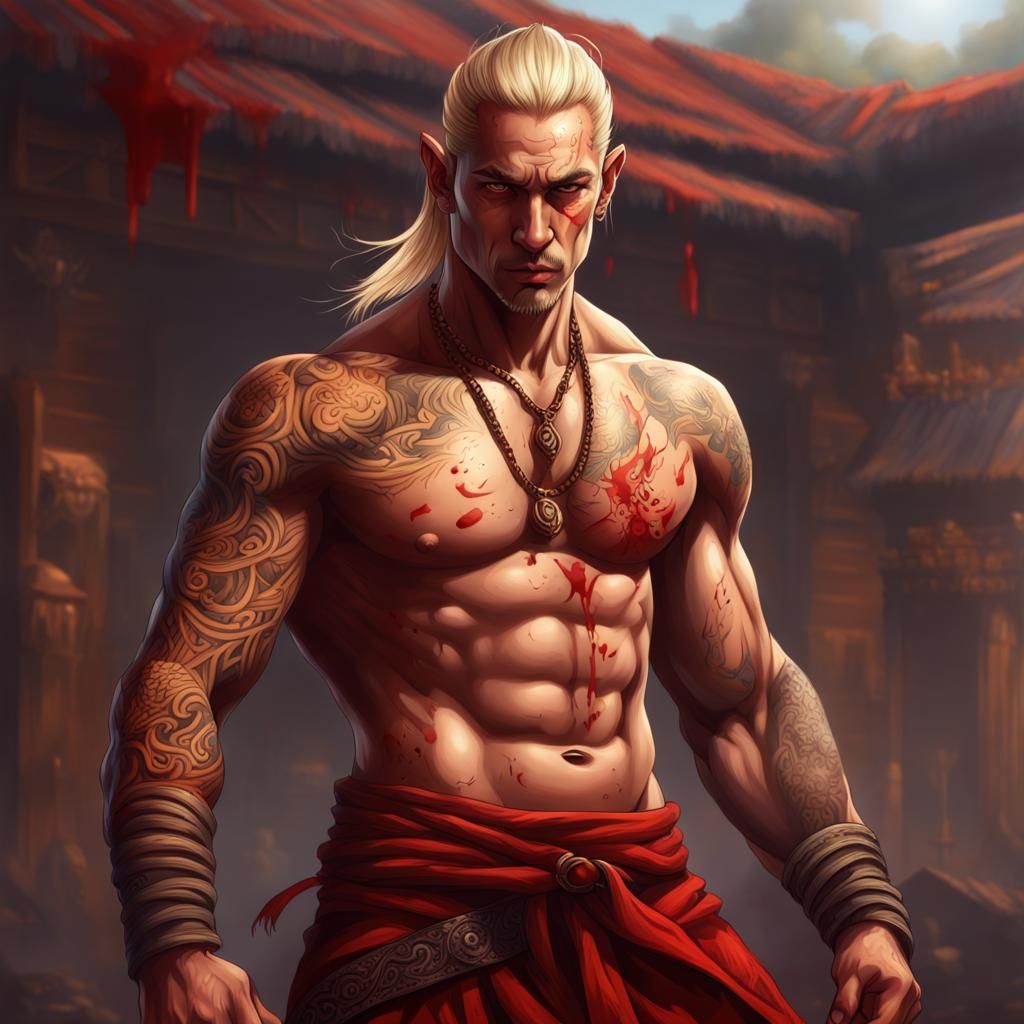 High Elf Monk Strikes a Tiger Pose: Hyperrealistic Art