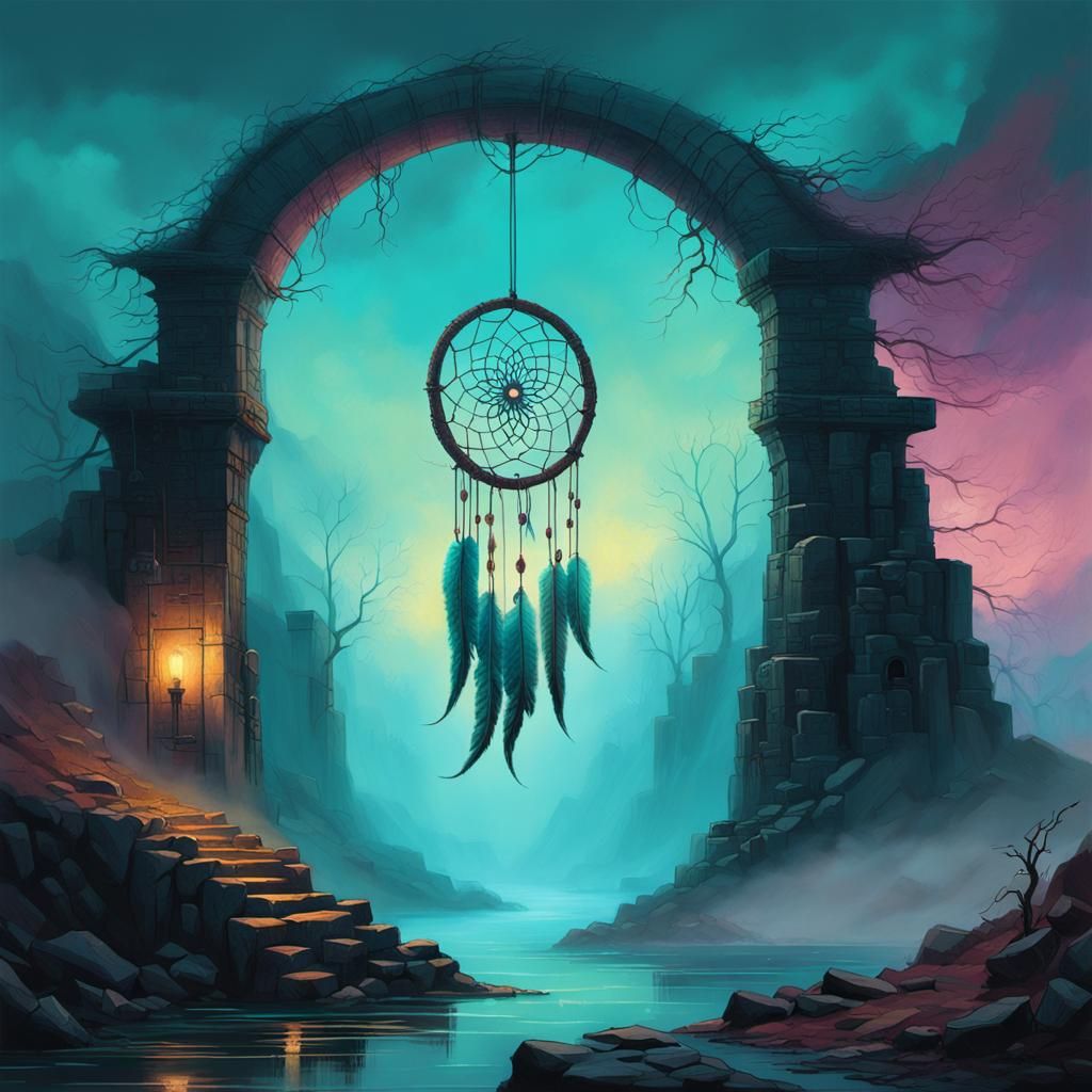 Mystic Script on Stone Wall in Dreamlike Aura