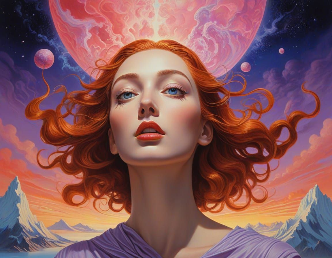 Cosmic Goddess in Vibrant Iridescent Hues