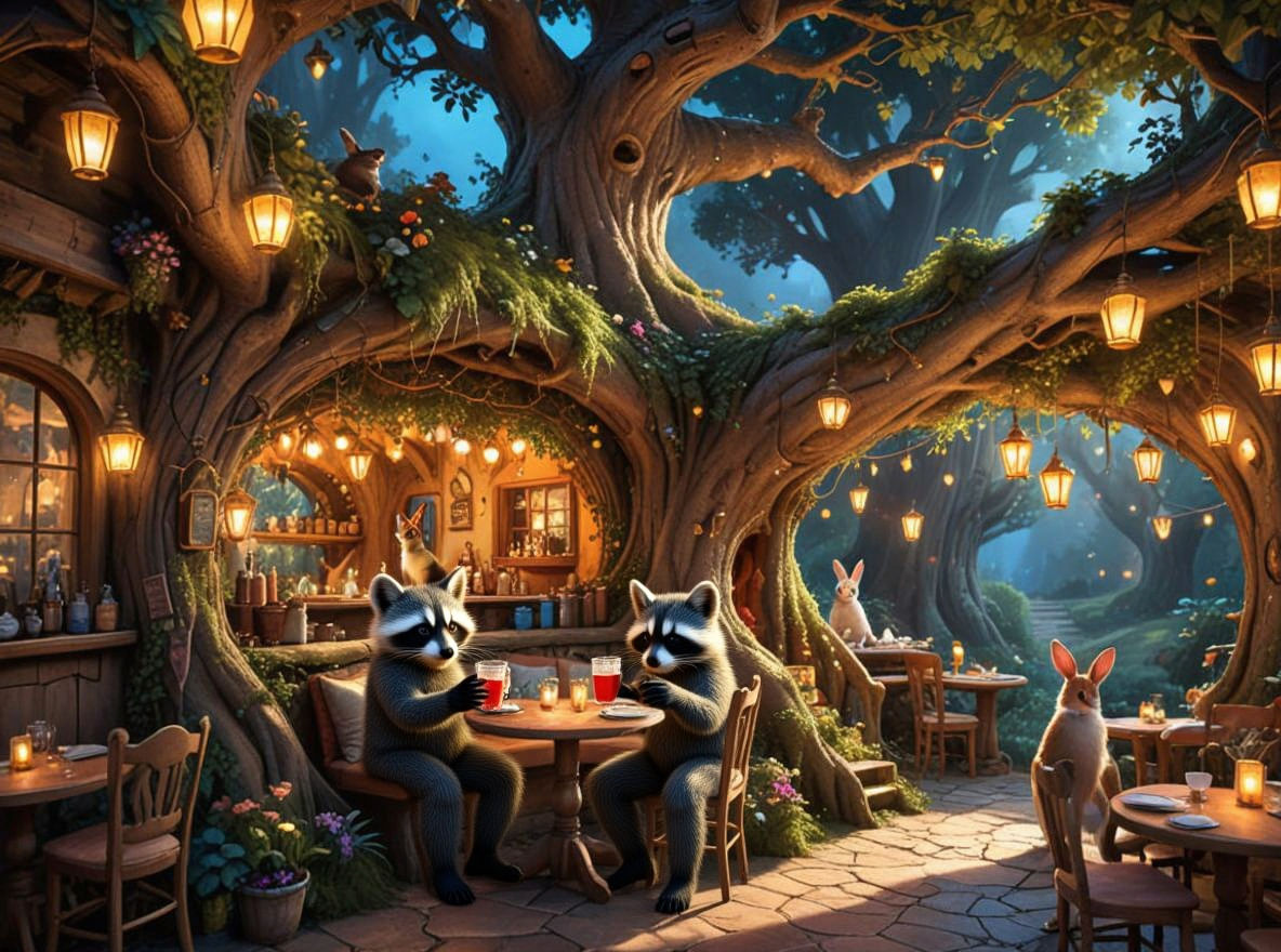 Enchanted Animal Cafe in Treehouse Style