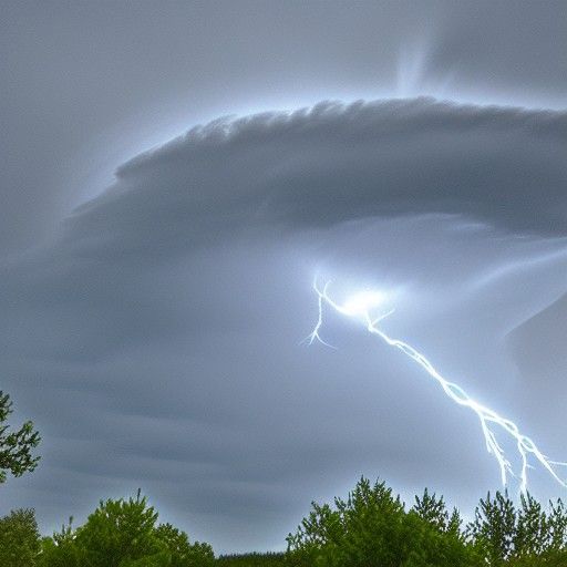 Thunderbird Soaring Through a Thunderstorm