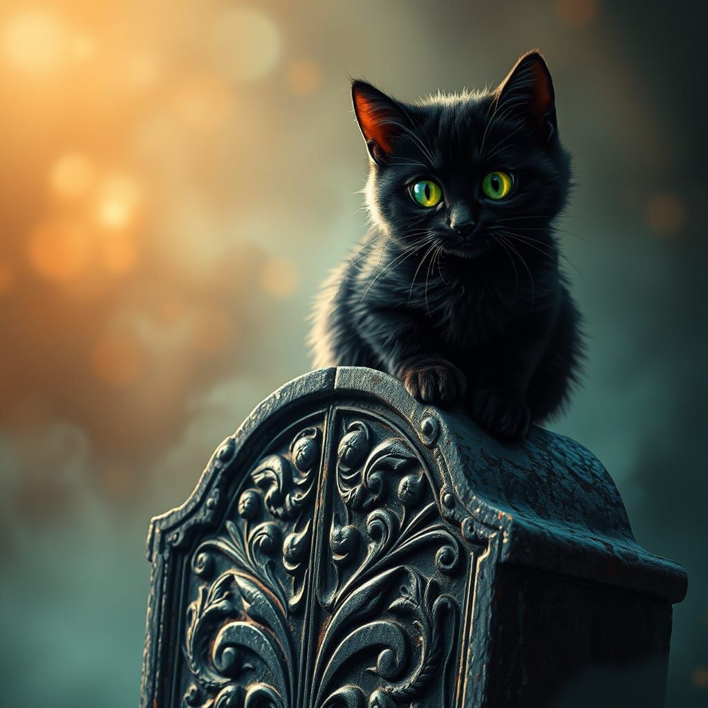 Mystical Feline Seeks Eternal Rest