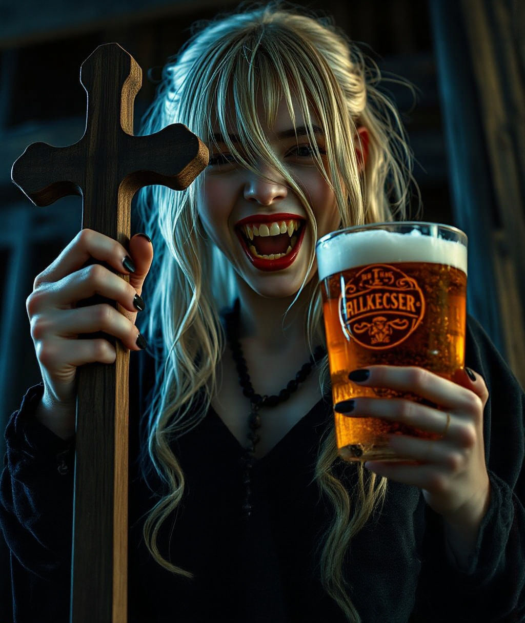 Japanese Vampire Goddess in Moody, Cinematic Splendor