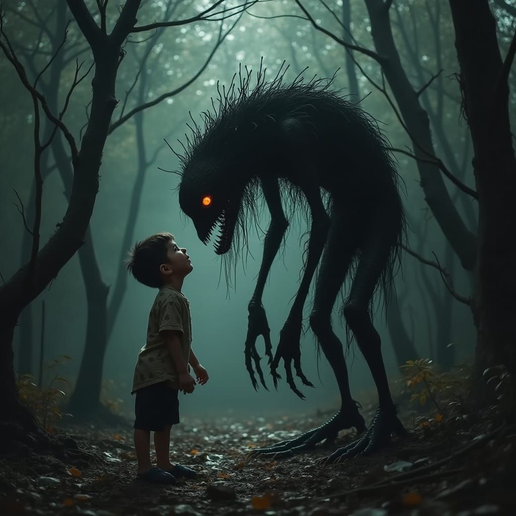 Terrifying Tikbalang Whispers to Boy in Twisted Forest