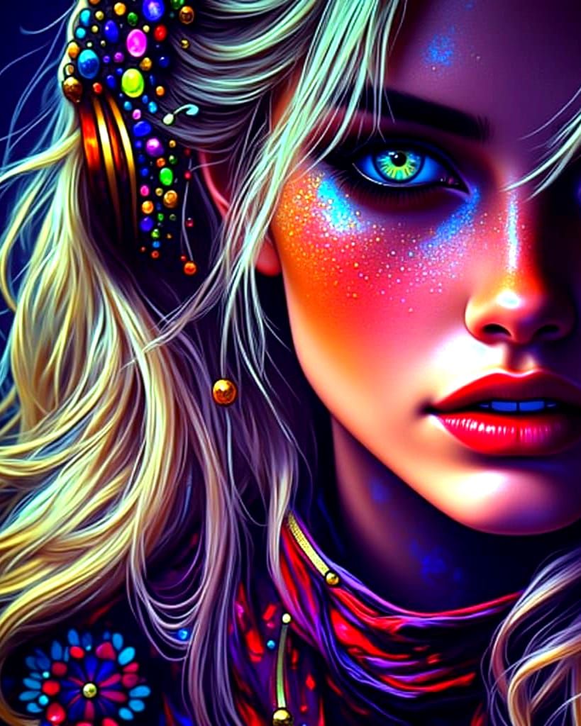 Cyberpunk Portrait with Digital Art Style