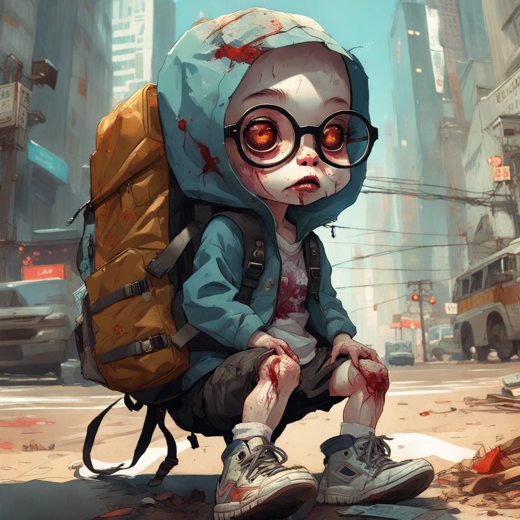 Adorable Zombie Baby's First Day of School