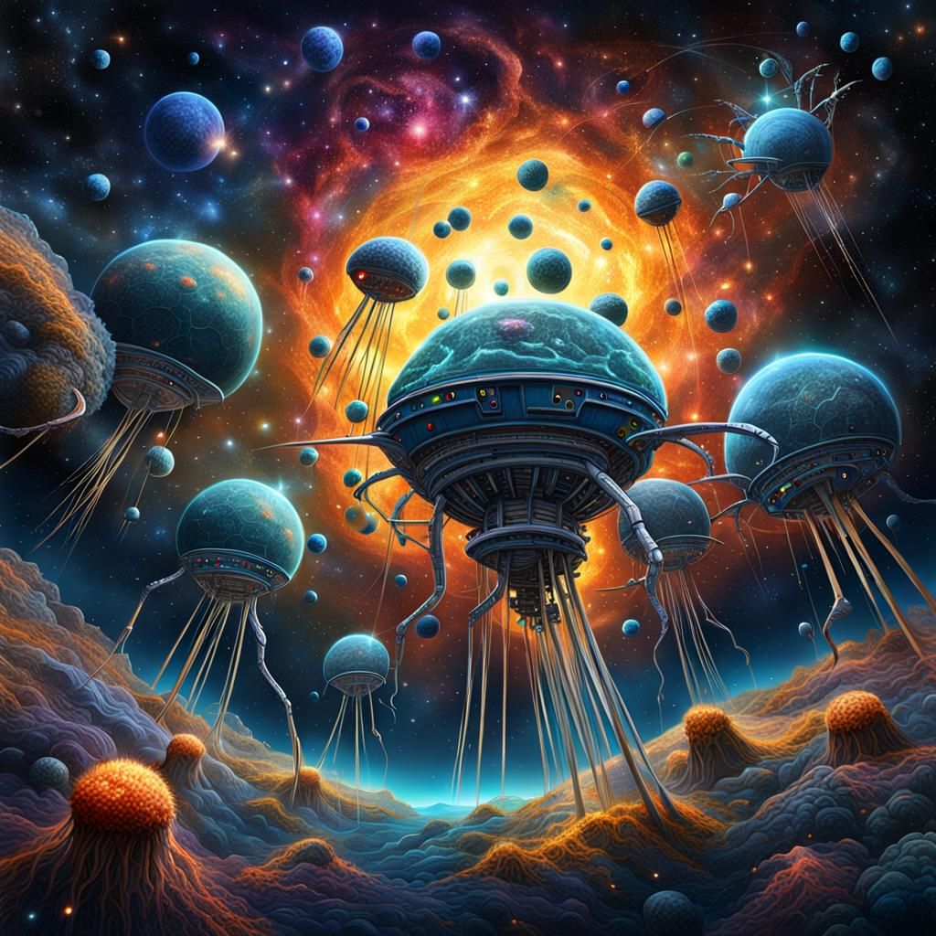 Bacteriophage Spaceships in Cosmic Dreamscape Odyssey