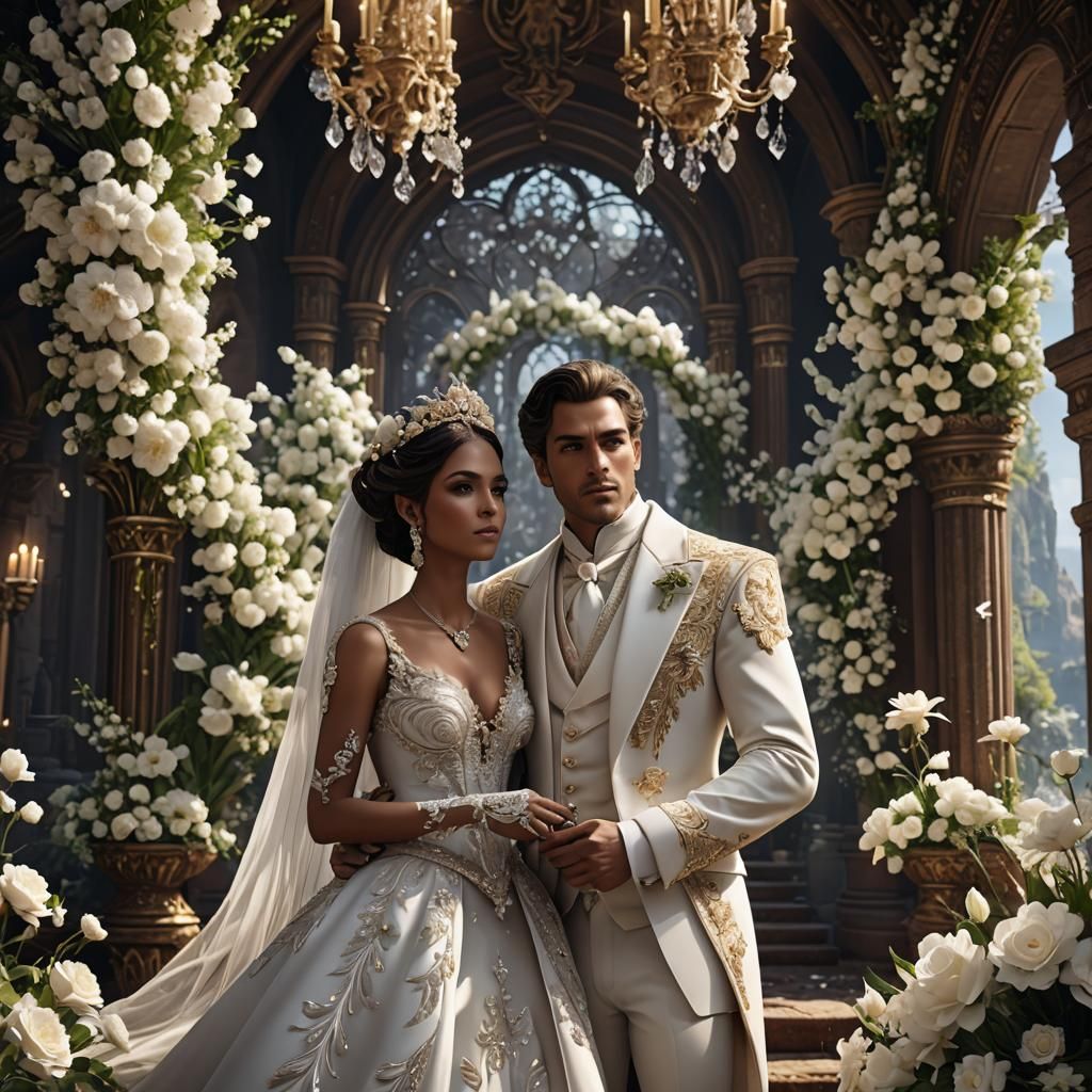 Baron and Baroness Wedding with Crystal Decorations