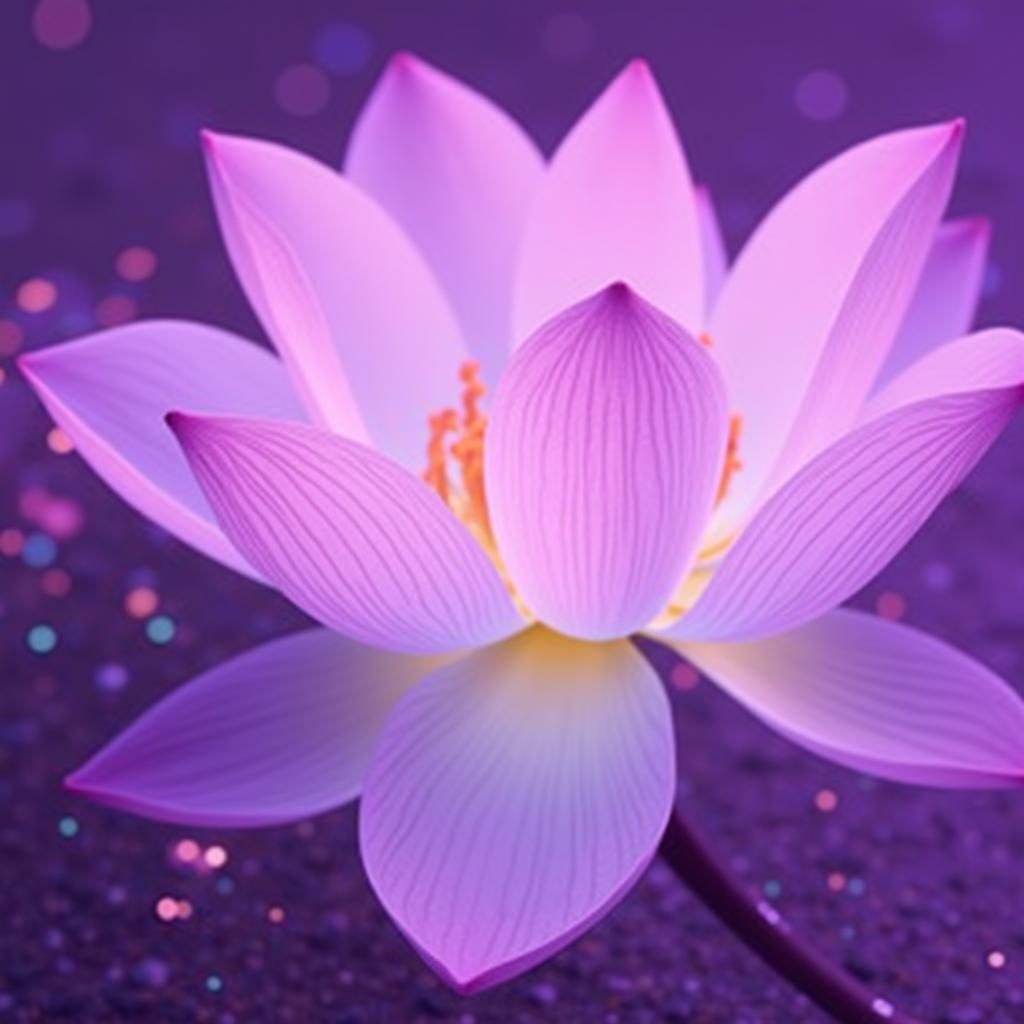 Synthwave Lotus Flower with Neon Japanese Cityscape