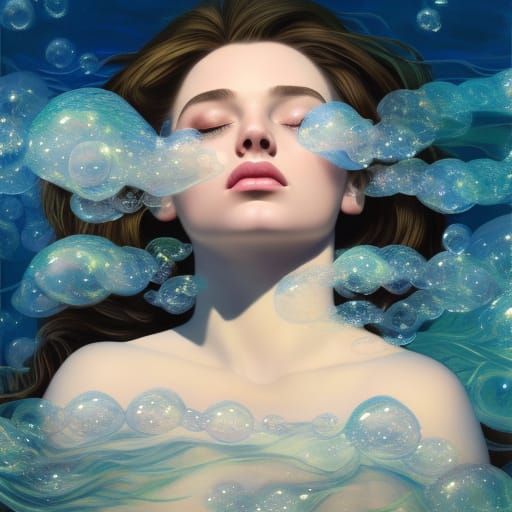 Sidney Sweeney in Bubble Sea: Dreamy Portrait