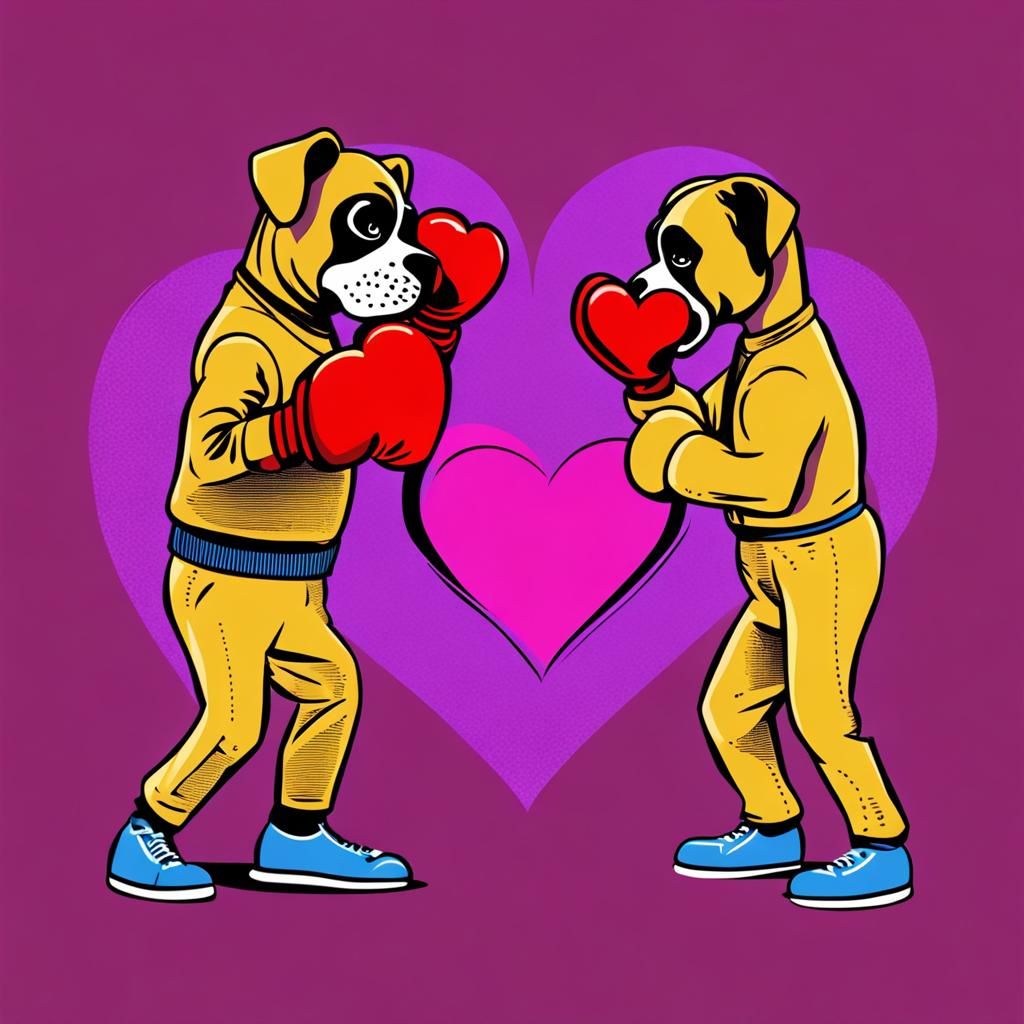 Boxers in Love Expressing Affection