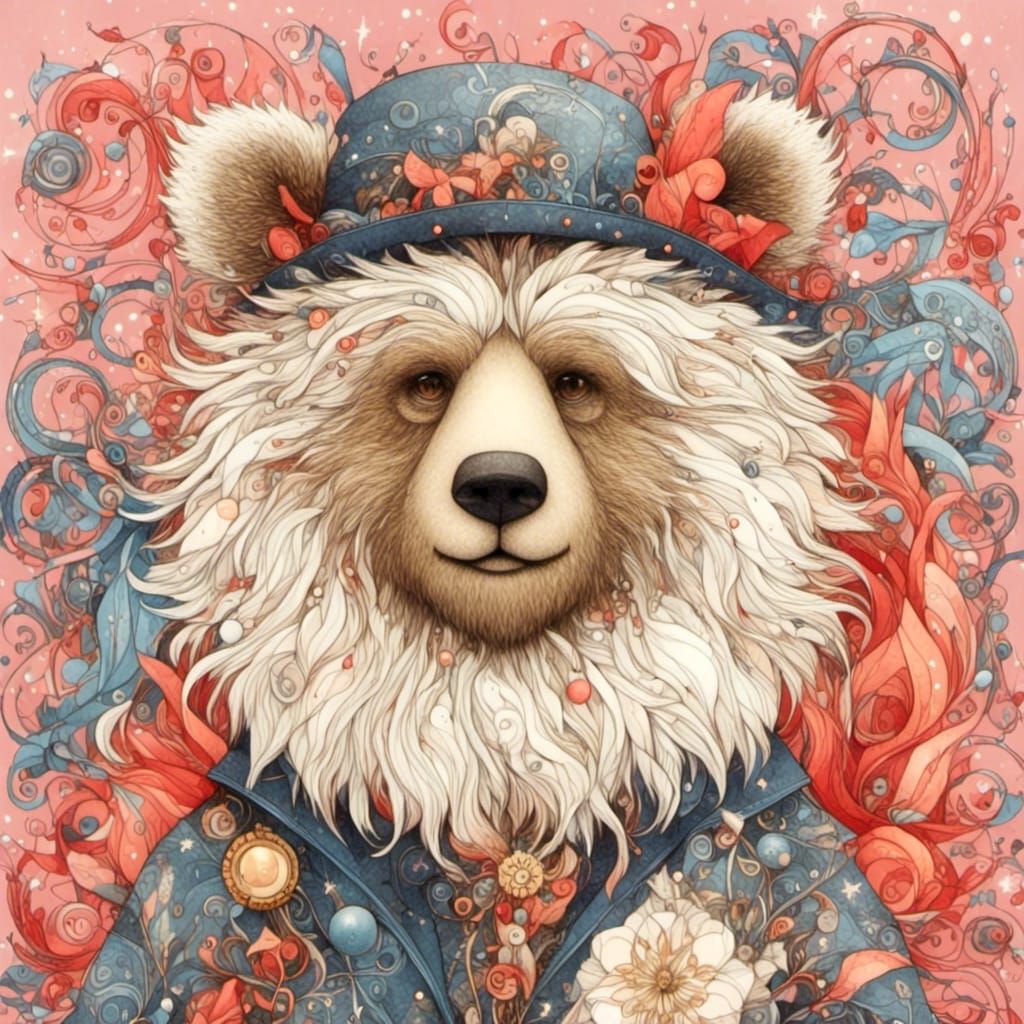 Whimsical Long-Furred Teddy Bear