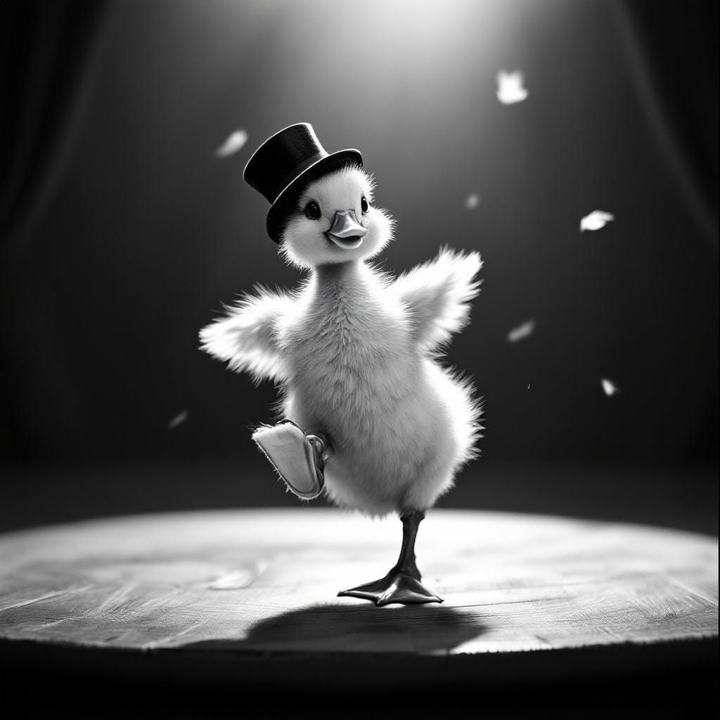 Duckling Tap Dancer in Tiny Top Hat