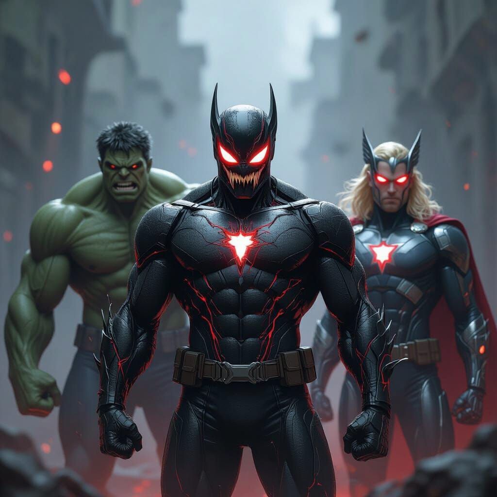 Avengers Possessed by Klyntar Symbiotes in Dark Fantasy Styl...