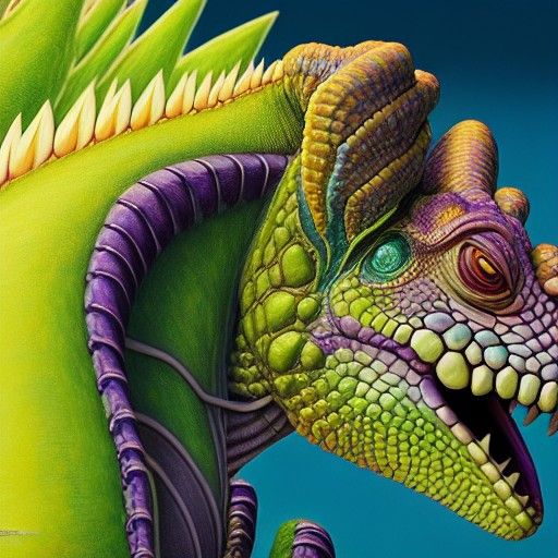 Hyperrealistic Frieza Iguana Fusion in 3D