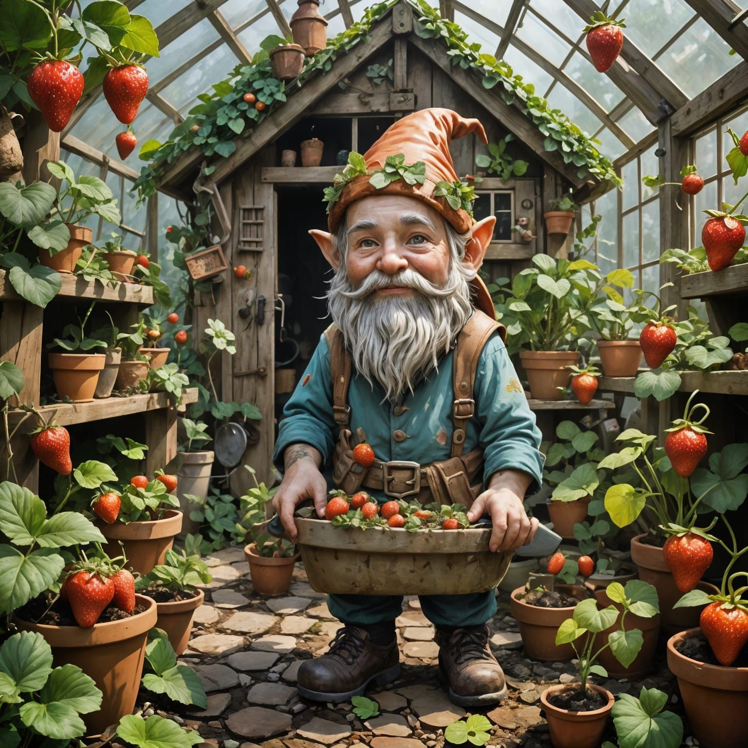 Chibi Gnome's Greenhouse: A Whimsical Portrait