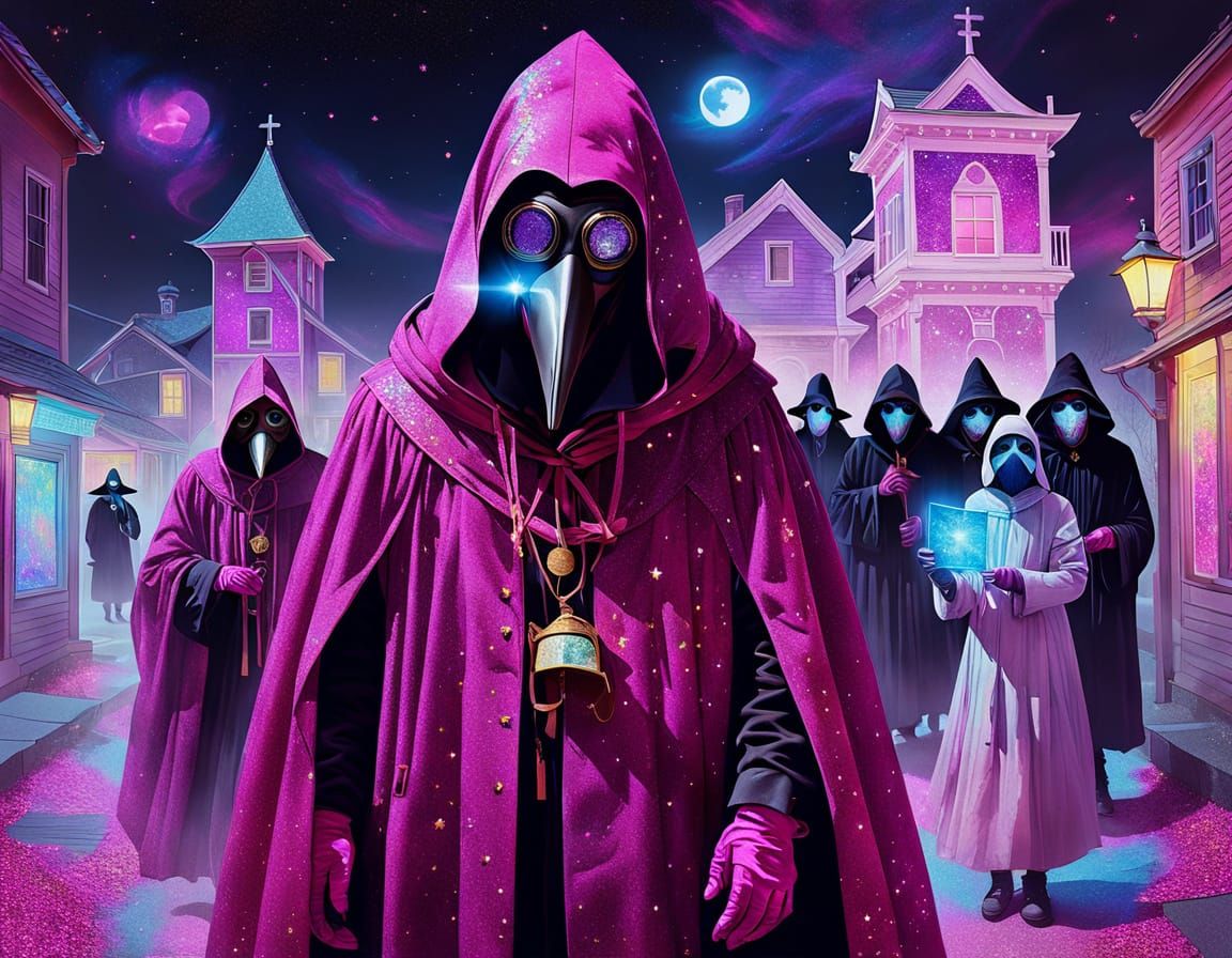 Surreal Plague Doctor Leads Ghostly Procession