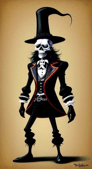 Surreal Jack Skelington in Melting Oil Canvas