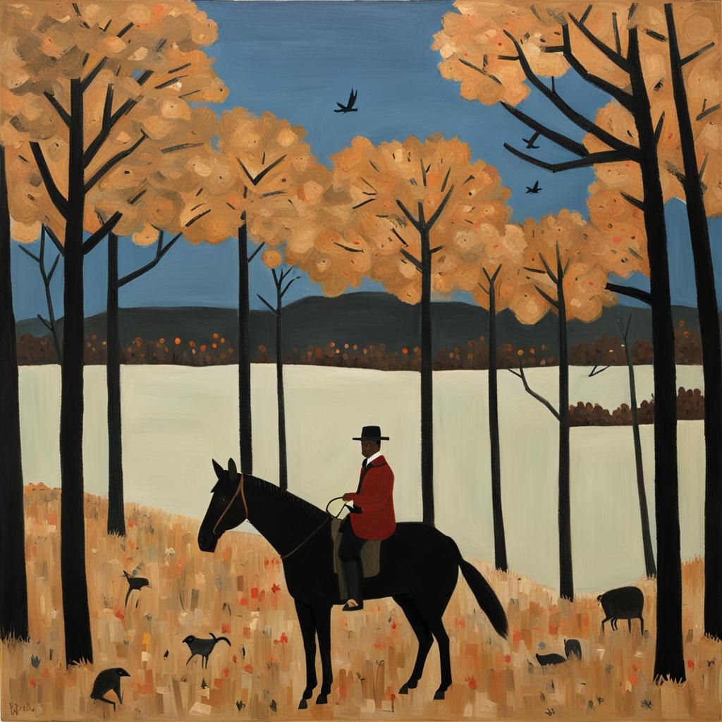 American Folk Art Landscape Painting