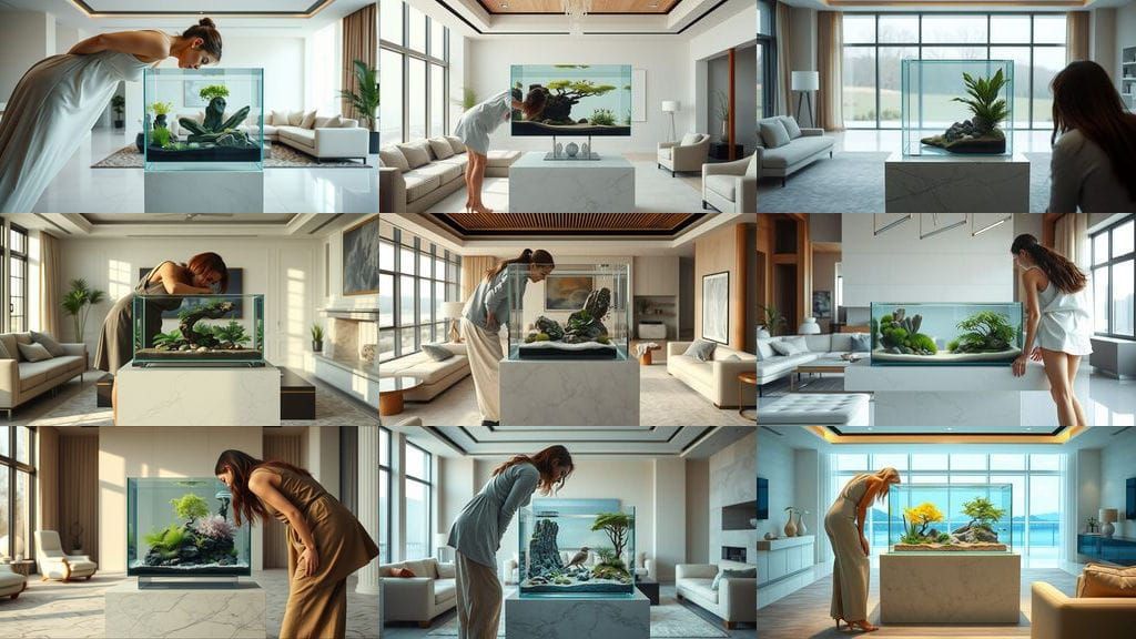 Elegant Aquarium Scene in a Luxury Living Room