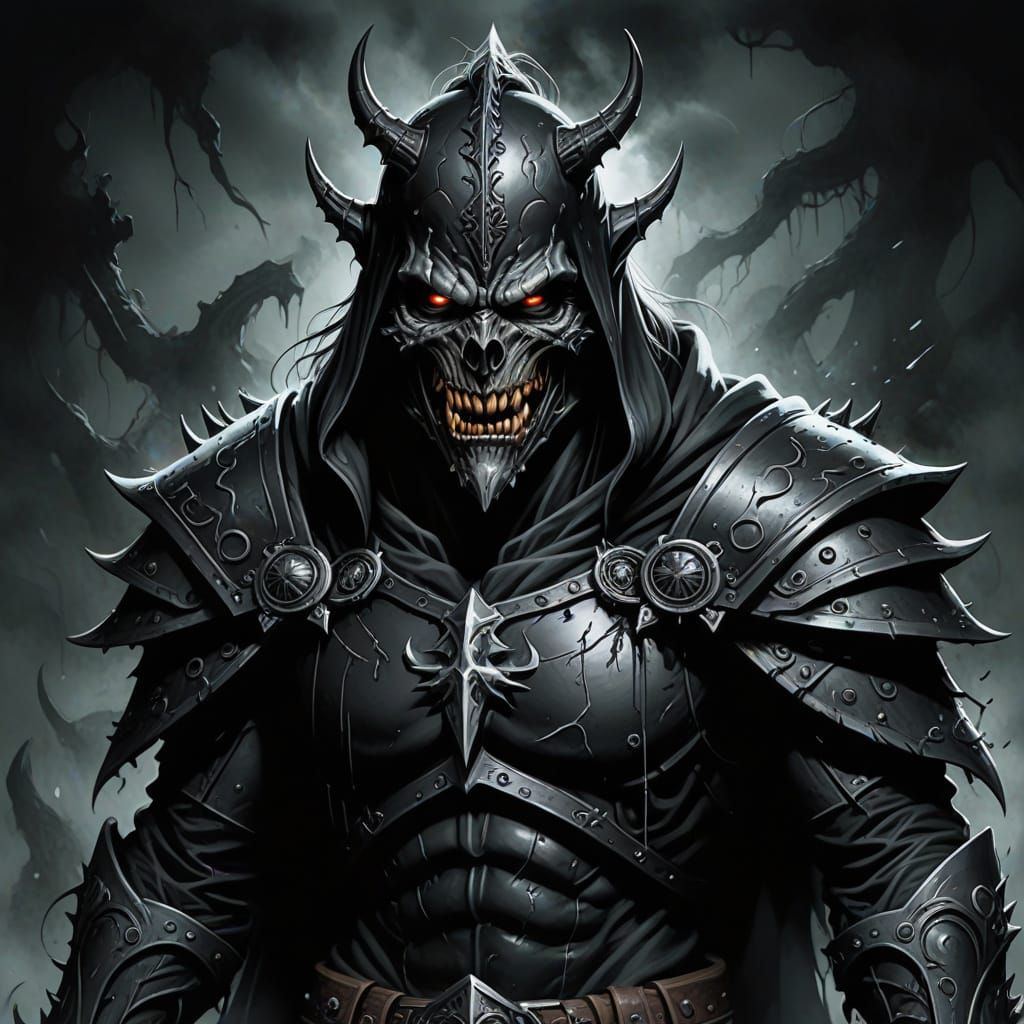 Grimdark Scene in Airbrush Art Style