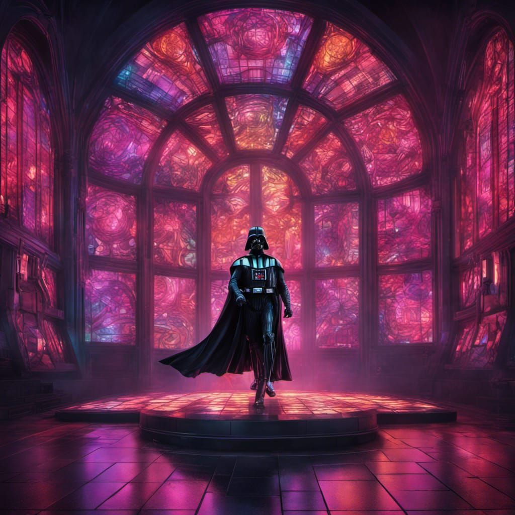 Darth Vader Dances in Neon Stained Glass