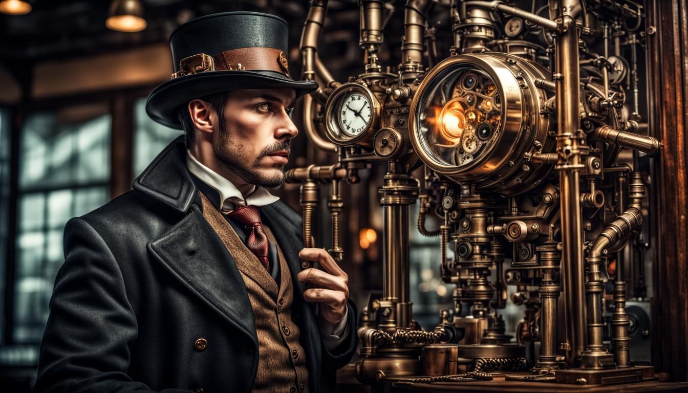 Young steampunk detective