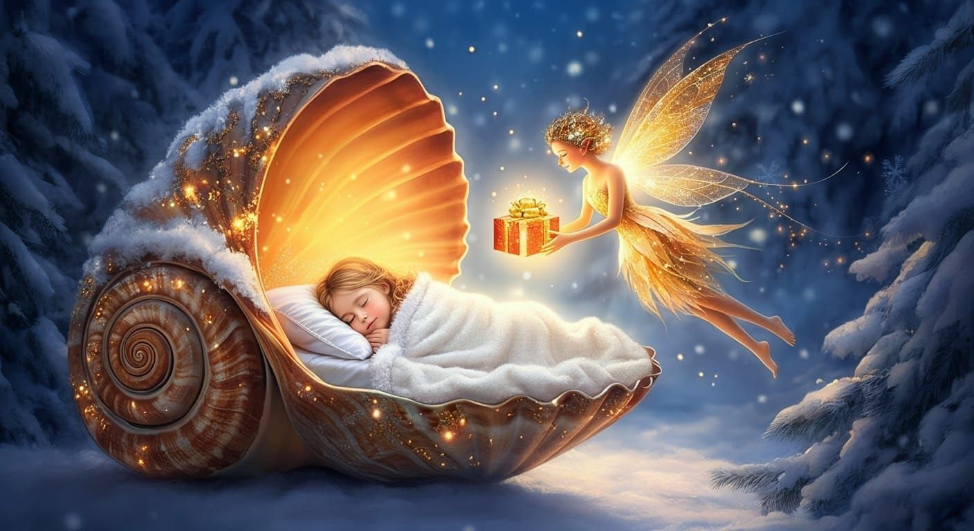 Dreamy Christmas Fairy Tale Scene